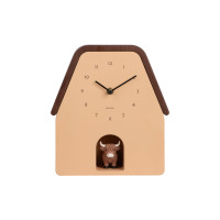 Nástenné hodiny Highland Cow Cuckoo Karlsson KA6162LB, latte hnedá